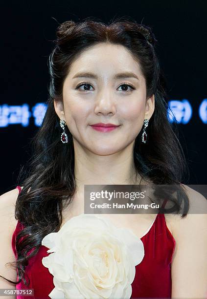 Actress and singer Bada attends the press conference for musical "Gone With The Wind" on November 10, 2014 in Seoul, South Korea. The musical will...