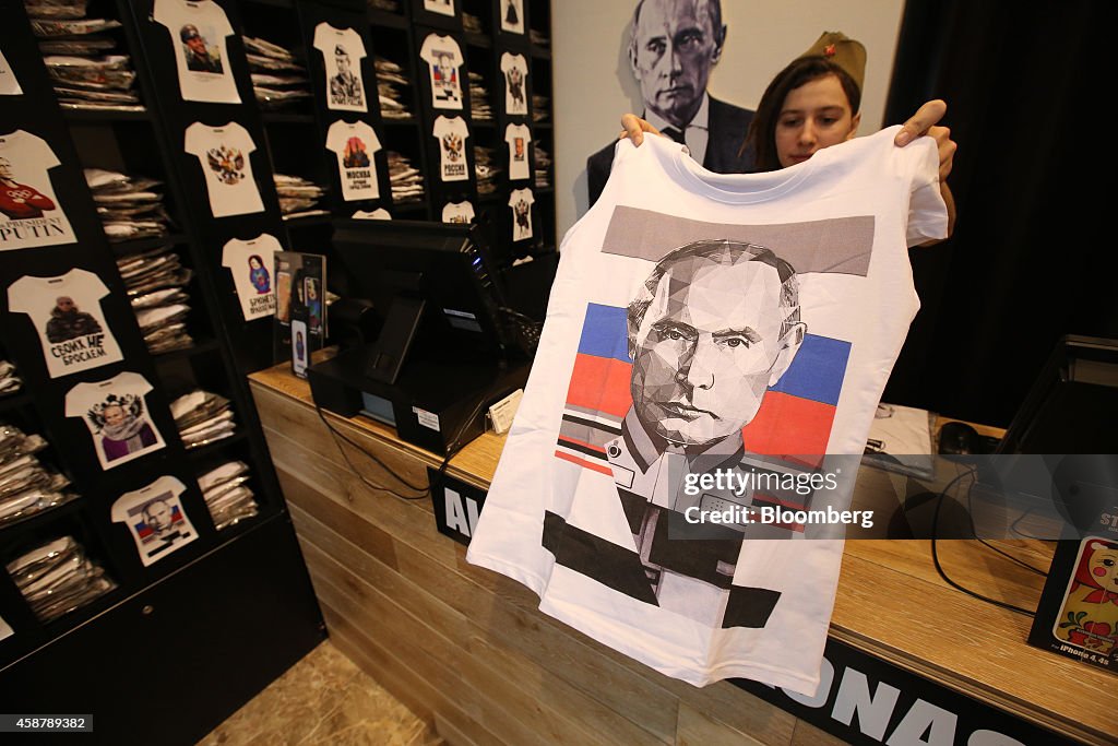Sales Of Patriotic Clothing As Putin's Popularity Rises