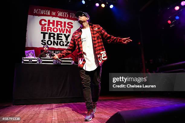 Singer Chris Brown attends a press conference at House of Blues Sunset Strip on November 10, 2014 in West Hollywood, California.