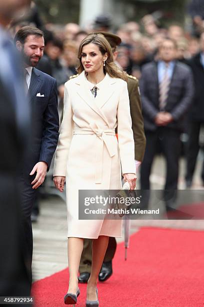Prince Guillaume, Hereditary Grand Duke of Luxembourg and Queen Letizia of Spain attend a one-day official visit by the Spanish Royals on November...