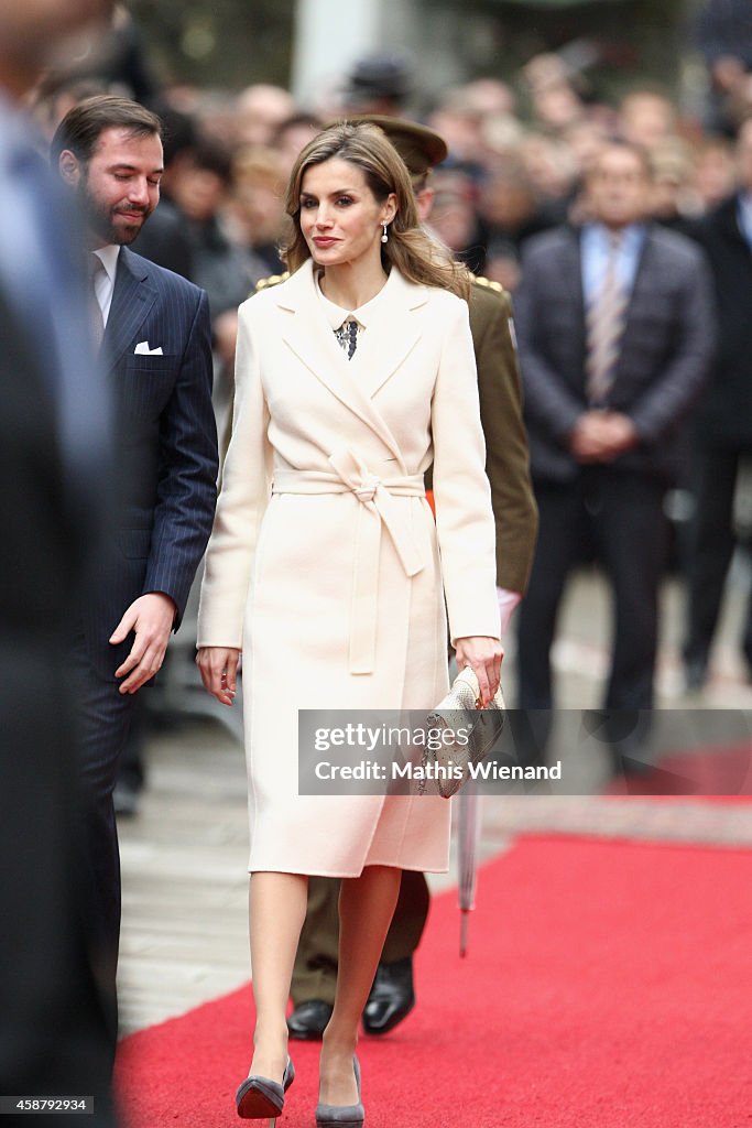 King Felipe VI Of Spain and Queen Letizia Of Spain On A One Day Visit In Luxembourg