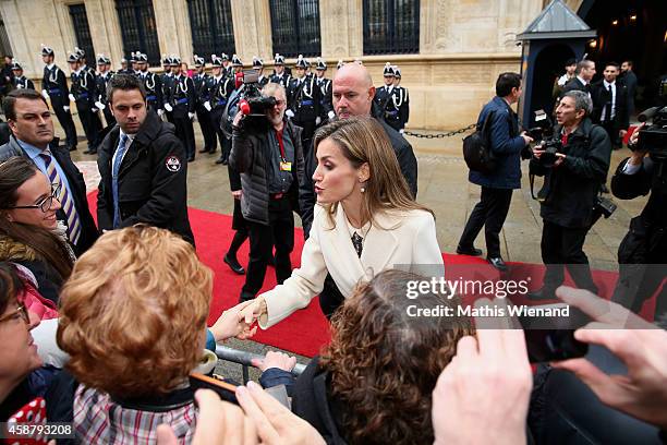 Queen Letizia of Spain attends a one-day official visit on November 11, 2014 in Luxembourg, Luxembourg.