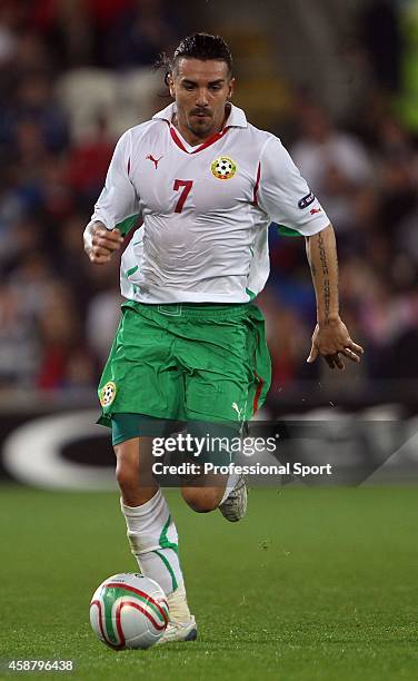 Bulgaria player Blagoy Georgiev in action during the EURO 2012 Group G Qualifier between Wales and Bulgaria at Cardiff City Stadium on October 8,...