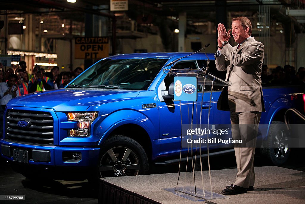 Bill Ford, Top Ford Executives Hold Press Conference At Dearborn Truck Plant