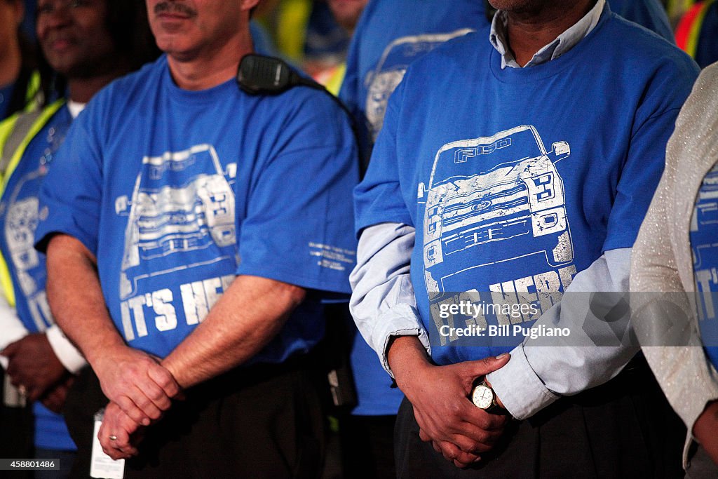 Bill Ford, Top Ford Executives Hold Press Conference At Dearborn Truck Plant