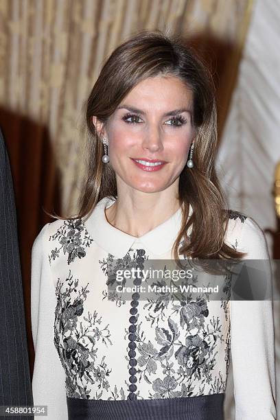 Queen Letizia of Spain during a one day visit to Luxembourg on November 11, 2014 in Luxembourg, Luxembourg.