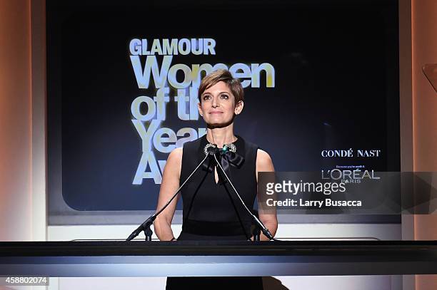 Glamours Editor-in-Chief Cindi Leive speaks onstage at the Glamour 2014 Women Of The Year Awards at Carnegie Hall on November 10, 2014 in New York...