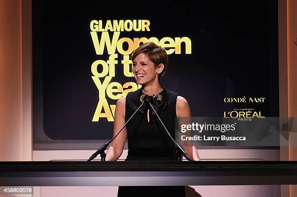 Glamours Editor-in-Chief Cindi Leive speaks onstage at the Glamour 2014 Women Of The Year Awards at Carnegie Hall on November 10, 2014 in New York...