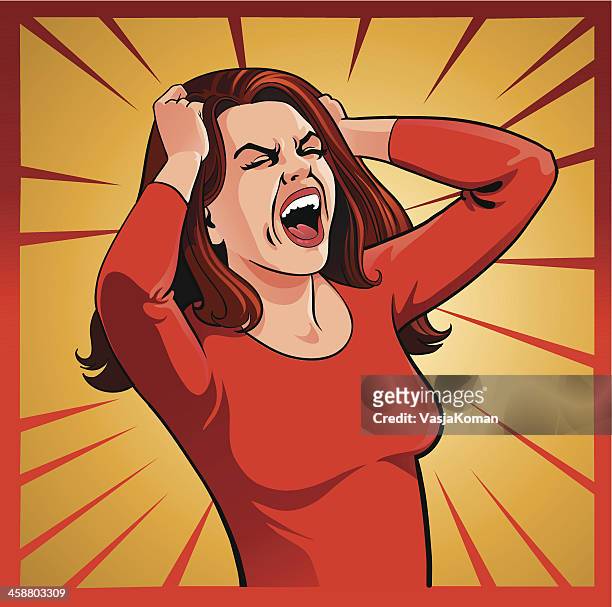 so mad i could scream - angry woman concept stock illustrations