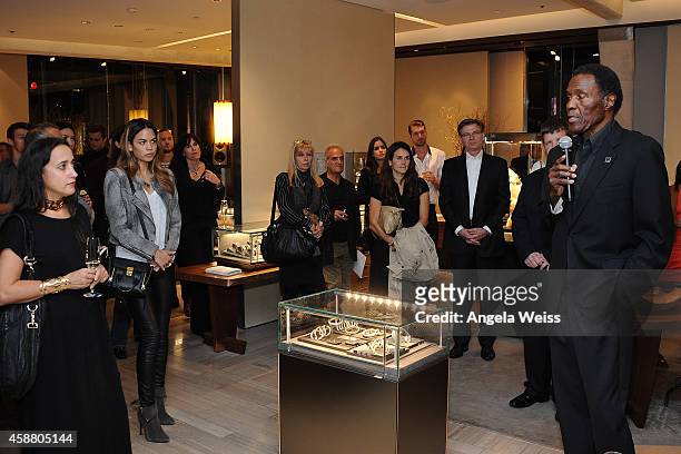 Rafer Johnson attends an in-store event hosted by David Yurman with Jarret Stoll to celebrate the launch of The Men's Forged Carbon Collection at...
