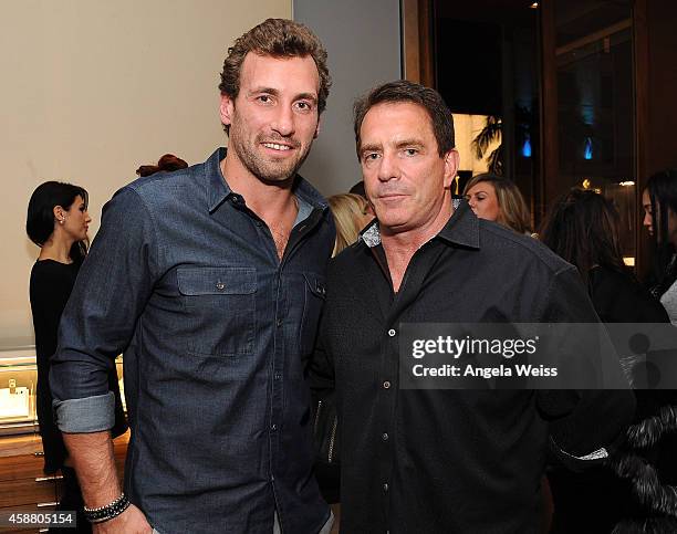 Jarret Stoll and Rick Block attend an in-store event hosted by David Yurman with Jarret Stoll to celebrate the launch of The Men's Forged Carbon...