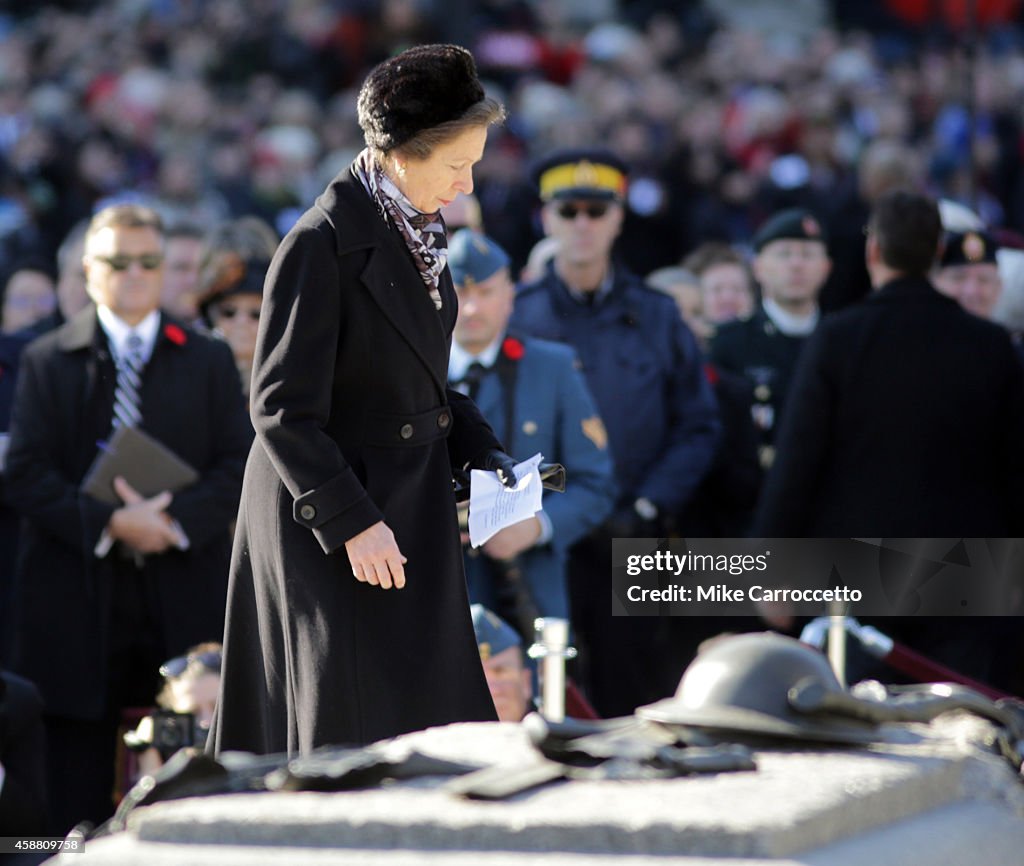 Canadian Remembrance Day Ceremony Held At War Memorial In Ottawa