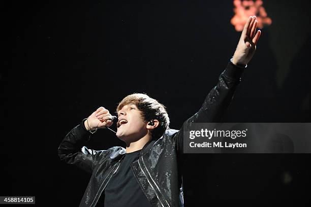 Austin Mahone performs at Hot 99.5's Jingle Ball 2013 at Verizon Center on December 16, 2013 in Washington, DC.