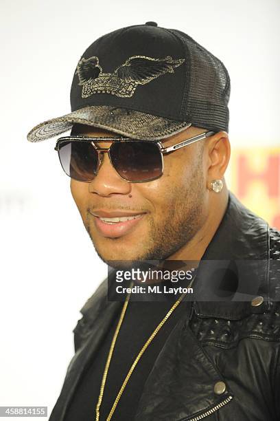 Flo Rida addresses the media beofre he performs at Hot 99.5's Jingle Ball 2013 at Verizon Center on December 16, 2013 in Washington, DC.