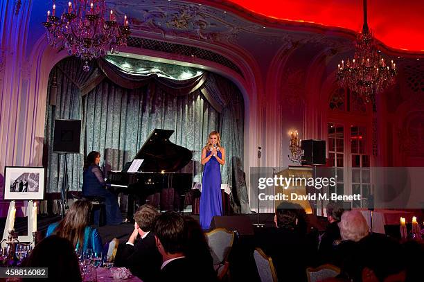 Katherine Jenkins performs during I CAN 'Million Lost Voices Appeal' gala concert and dinner at The Savoy Hotel on November 11, 2014 in London,...