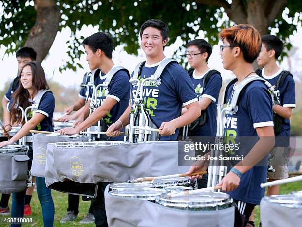 Diamond Bar High School music students perform at the Ford Drive 4UR School Event with Ryan Seacrest, The Recording Academy and GRAMMY Foundation at...