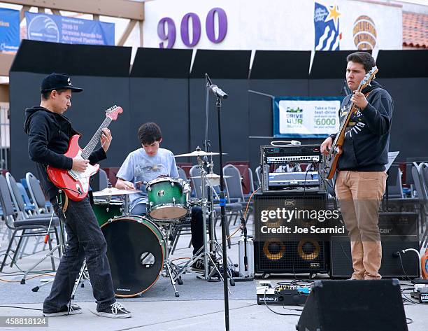 Diamond Bar High School music students perform at the Ford Drive 4UR School Event with Ryan Seacrest, The Recording Academy and GRAMMY Foundation at...