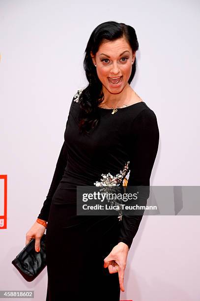 Lina van de Mars attend 'Goldenes Lenkrad' Award 2014 at Axel Springer Haus on November 11, 2014 in Berlin, Germany.