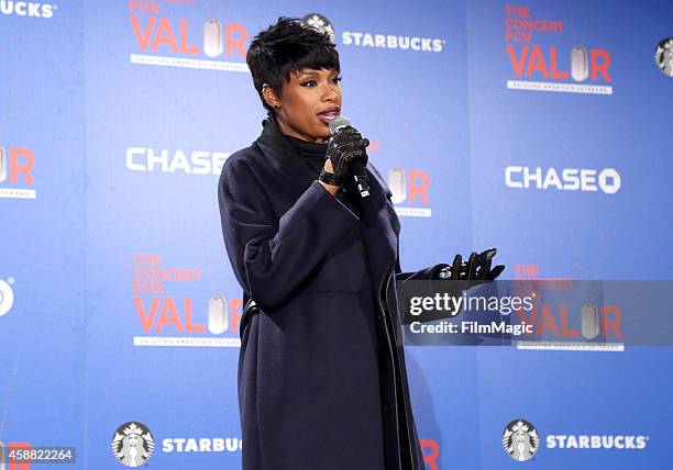 Singer Jennifer Hudson attends "The Concert For Valor" at The National Mall on November 11, 2014 in Washington, DC.