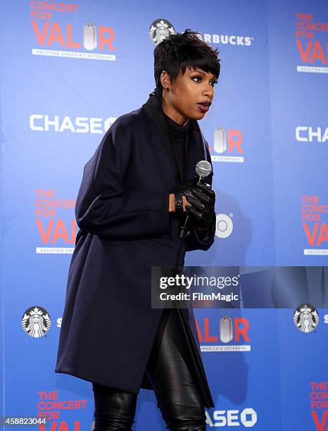 Singer Jennifer Hudson attends "The Concert For Valor" at The National Mall on November 11, 2014 in Washington, DC.