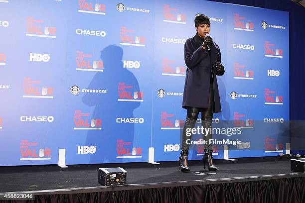 Singer Jennifer Hudson attends "The Concert For Valor" at The National Mall on November 11, 2014 in Washington, DC.