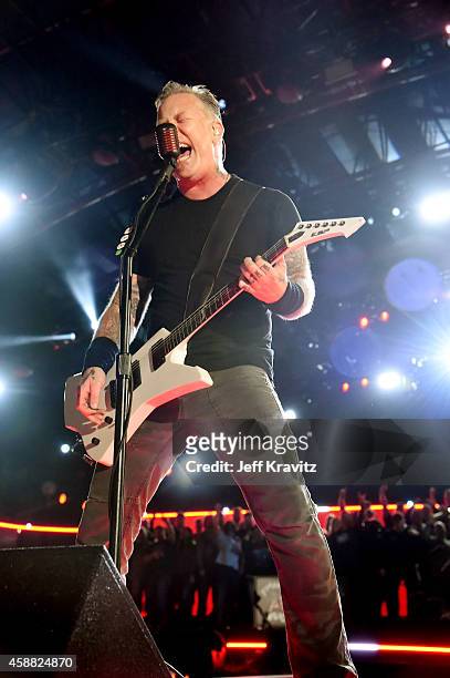 James Hetfield of Metallica performs onstage during "The Concert For Valor" at The National Mall on November 11, 2014 in Washington, DC.