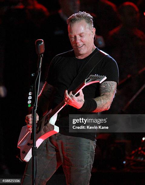 James Hetfield of Metallica performs onstage during "The Concert For Valor" at The National Mall on November 11, 2014 in Washington, DC.