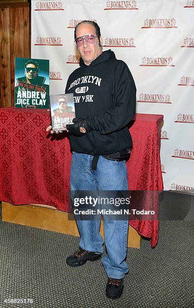 Andrew Dice Clay Signs Copies Of His Book "The Filthy Truth" at Bookends Bookstore on November 11, 2014 in Ridgewood, New Jersey.