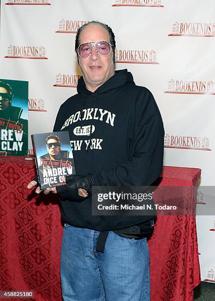 Andrew Dice Clay Signs Copies Of His Book "The Filthy Truth" at Bookends Bookstore on November 11, 2014 in Ridgewood, New Jersey.