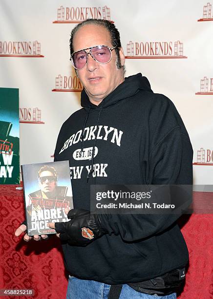 Andrew Dice Clay Signs Copies Of His Book "The Filthy Truth" at Bookends Bookstore on November 11, 2014 in Ridgewood, New Jersey.