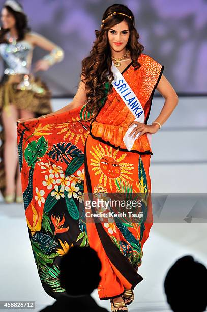 Miss Sri Lanka Tamara Makalanda competes during The 54th Miss International Beauty Pageant 2014 at Grand Prince Hotel New Takanawa on November 11,...