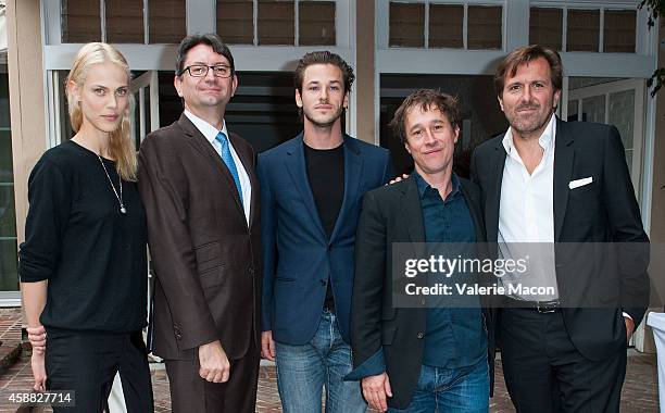 Aymeline Valade, Consul General Of France, Mr. Axel Cruau, Gaspard Ulliel, Bertrand Bonello and Christophe Lambert attend The Consul General Of...