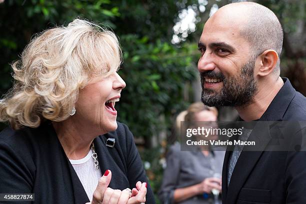 Actress Brenda Vaccaro and Shlomi Elkabetz attend The Consul General Of France, Mr. Axel Cruau, ceremony to honor The Official France Entry For Best...