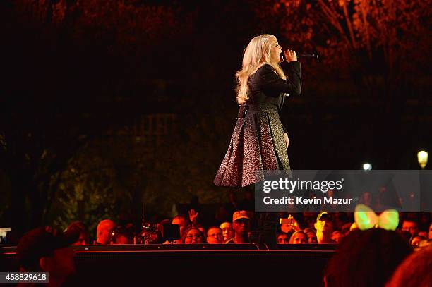 Singer Carrie Underwood performs onstage during "The Concert For Valor" at The National Mall on November 11, 2014 in Washington, DC.