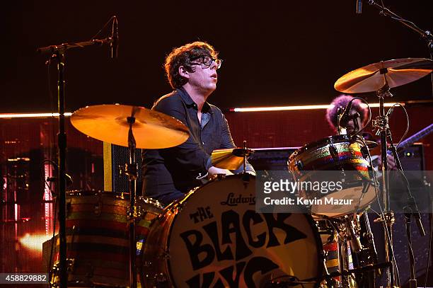 Drummer Patrick Carney of The Black Keys performs onstage during "The Concert For Valor" at The National Mall on November 11, 2014 in Washington, DC.