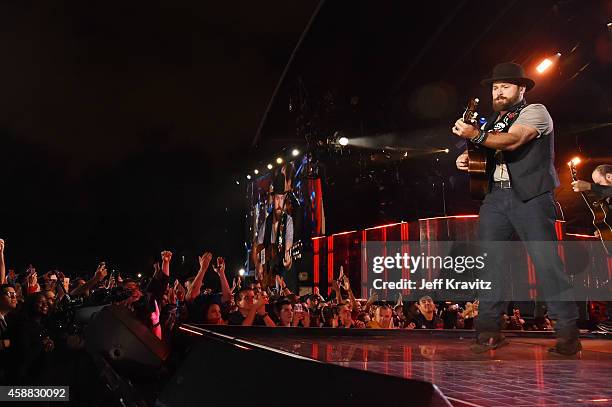 Musician Zac Brown of Zac Brown Band performs onstage during "The Concert For Valor" at The National Mall on November 11, 2014 in Washington, DC.