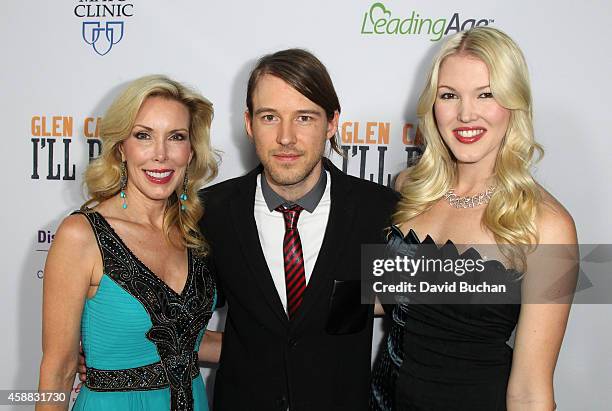 Kim Campbell, Cal Campbell and Ashley Campbell attends the Premiere of "Glen Campbell... I'll Be Me" at Pacific Design Center on November 11, 2014 in...