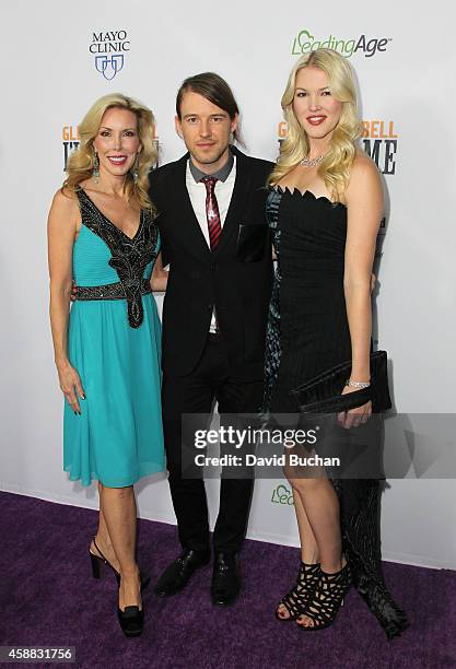 Kim Campbell, Cal Campbell and Ashley Campbell attends the Premiere of "Glen Campbell... I'll Be Me" at Pacific Design Center on November 11, 2014 in...