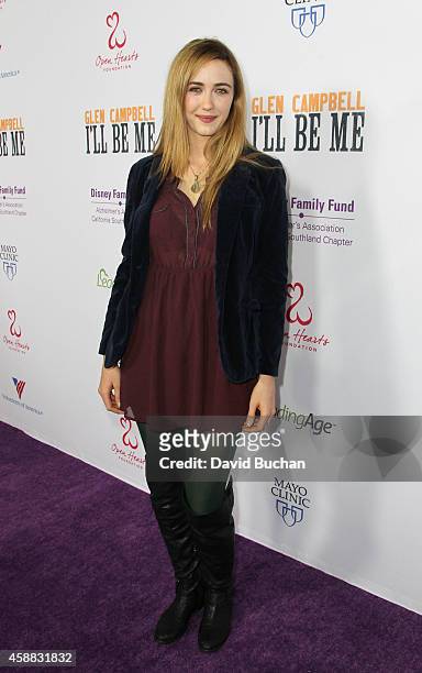 Actress Madeline Zima attends the Premiere of "Glen Campbell... I'll Be Me" at Pacific Design Center on November 11, 2014 in West Hollywood,...