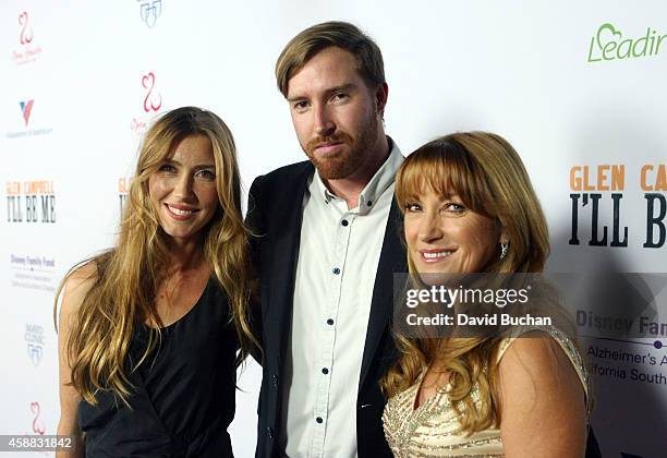 Katherine Flynn, Sean Flynn and Jane Seymour attend the Premiere of "Glen Campbell... I'll Be Me" at Pacific Design Center on November 11, 2014 in...