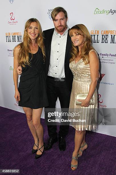 Katherine Flynn, Sean Flynn and Jane Seymour attend the Premiere of "Glen Campbell... I'll Be Me" at Pacific Design Center on November 11, 2014 in...