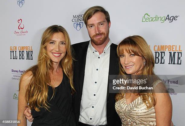 Katherine Flynn, Sean Flynn and Jane Seymour attend the Premiere of "Glen Campbell... I'll Be Me" at Pacific Design Center on November 11, 2014 in...
