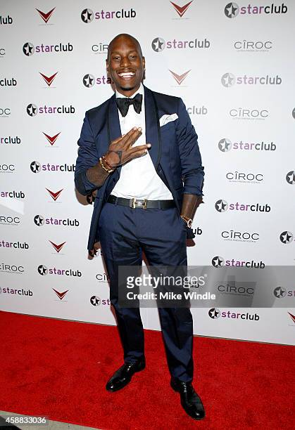 Host Tyrese Gibson styled by April Roomet attends StarClub Inc.'s Private Party hosted by Tyrese Gibson on Tuesday, November 11, 2014 in Santa...