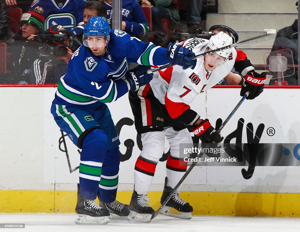 Ottawa Senators v Vancouver Canucks