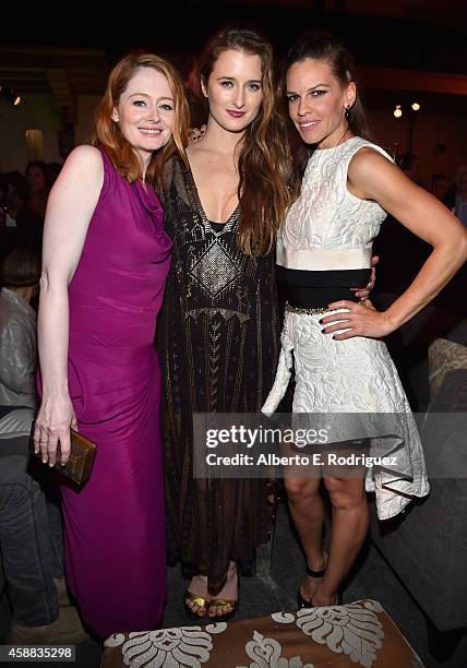 Actresses Miranda Otto, Grace Gummer and Hilary Swank attend the after party for "The Homesman" during AFI FEST 2014 Presented By Audi at the...