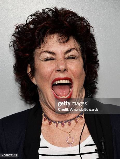 Actress Ruby Wax attends the Live Talks Los Angeles Ruby Wax In Conversation With Carrie Fisher event at the Aero Theatre on November 11, 2014 in...