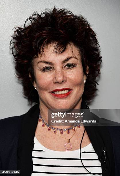 Actress Ruby Wax attends the Live Talks Los Angeles Ruby Wax In Conversation With Carrie Fisher event at the Aero Theatre on November 11, 2014 in...