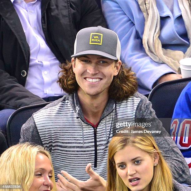 Jacob deGrom attends the Pittsburgh Penguins Vs New York Rangers game at Madison Square Garden on November 11, 2014 in New York City.