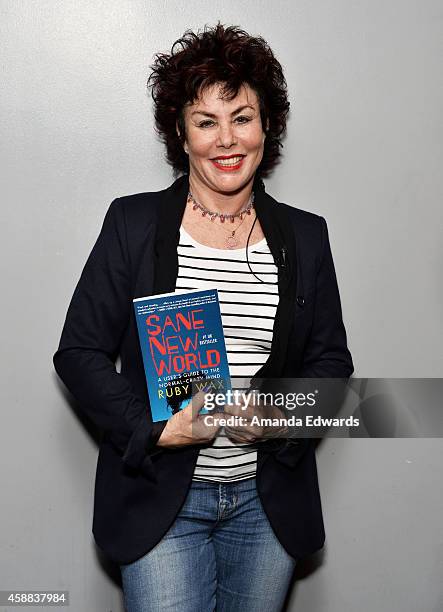 Actress Ruby Wax attends the Live Talks Los Angeles Ruby Wax In Conversation With Carrie Fisher event at the Aero Theatre on November 11, 2014 in...