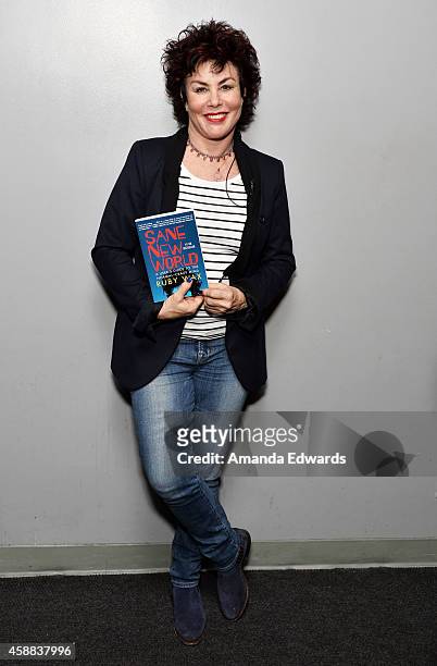 Actress Ruby Wax attends the Live Talks Los Angeles Ruby Wax In Conversation With Carrie Fisher event at the Aero Theatre on November 11, 2014 in...
